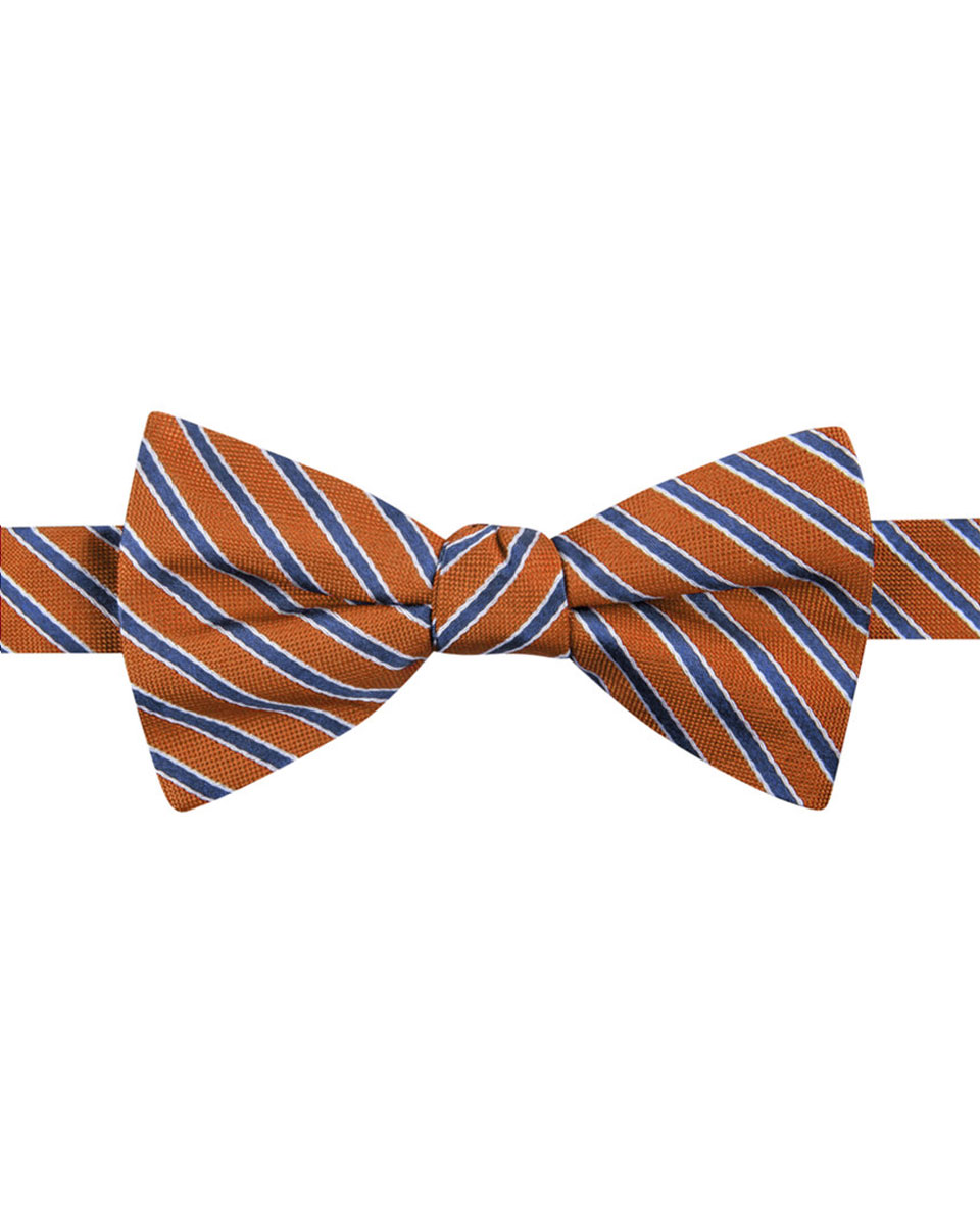 Orange Striped Bow Tie